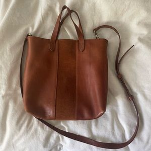 Madewell the Zip-Top Transport Crossbody with Suede Stripe